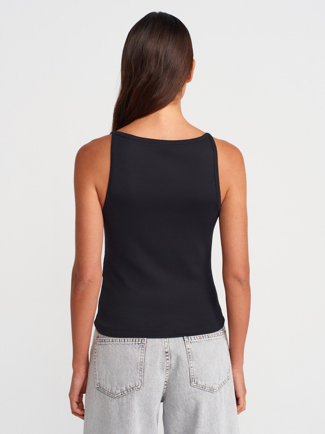 Dilvin 21048 Halter Yaka Top-Beyaz görsel 7