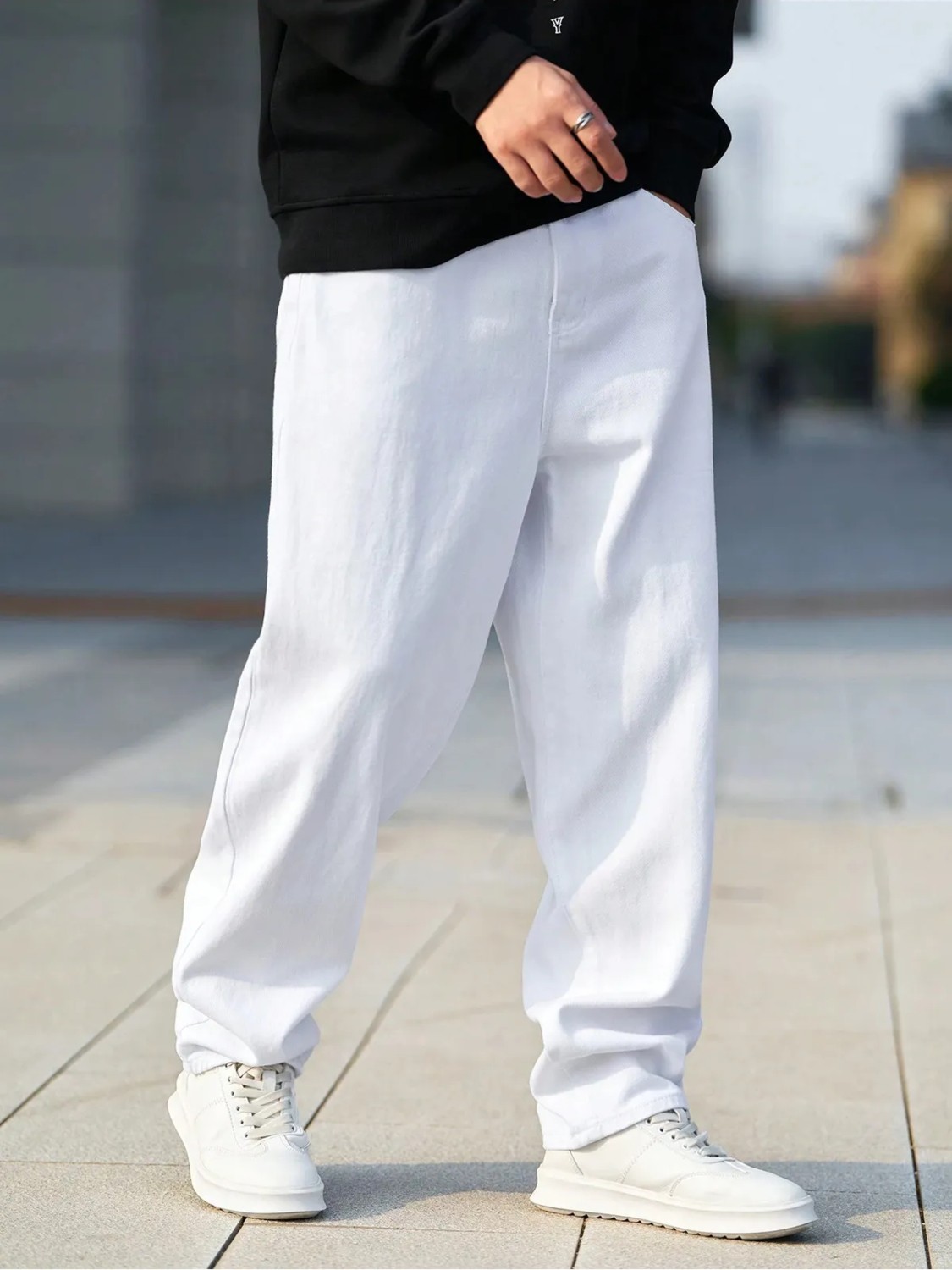 Wkm Erkek Casual Baggy Denim Jean Kot Pantolon
