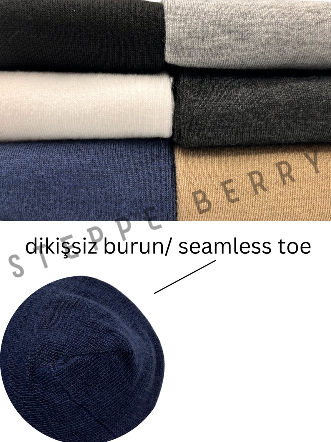 Steppe Berry 6'lı Erkek Çok Renkli Dikişsiz Bambu Soket Çorap görsel 2