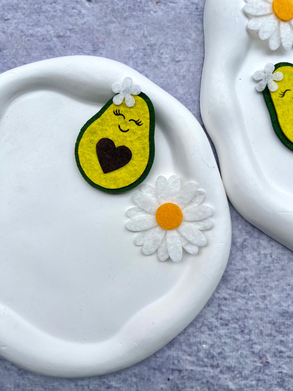 Toka Sepetim Avokado ve Çiçek 2'li Saçsız Bebek Tokası görsel 4