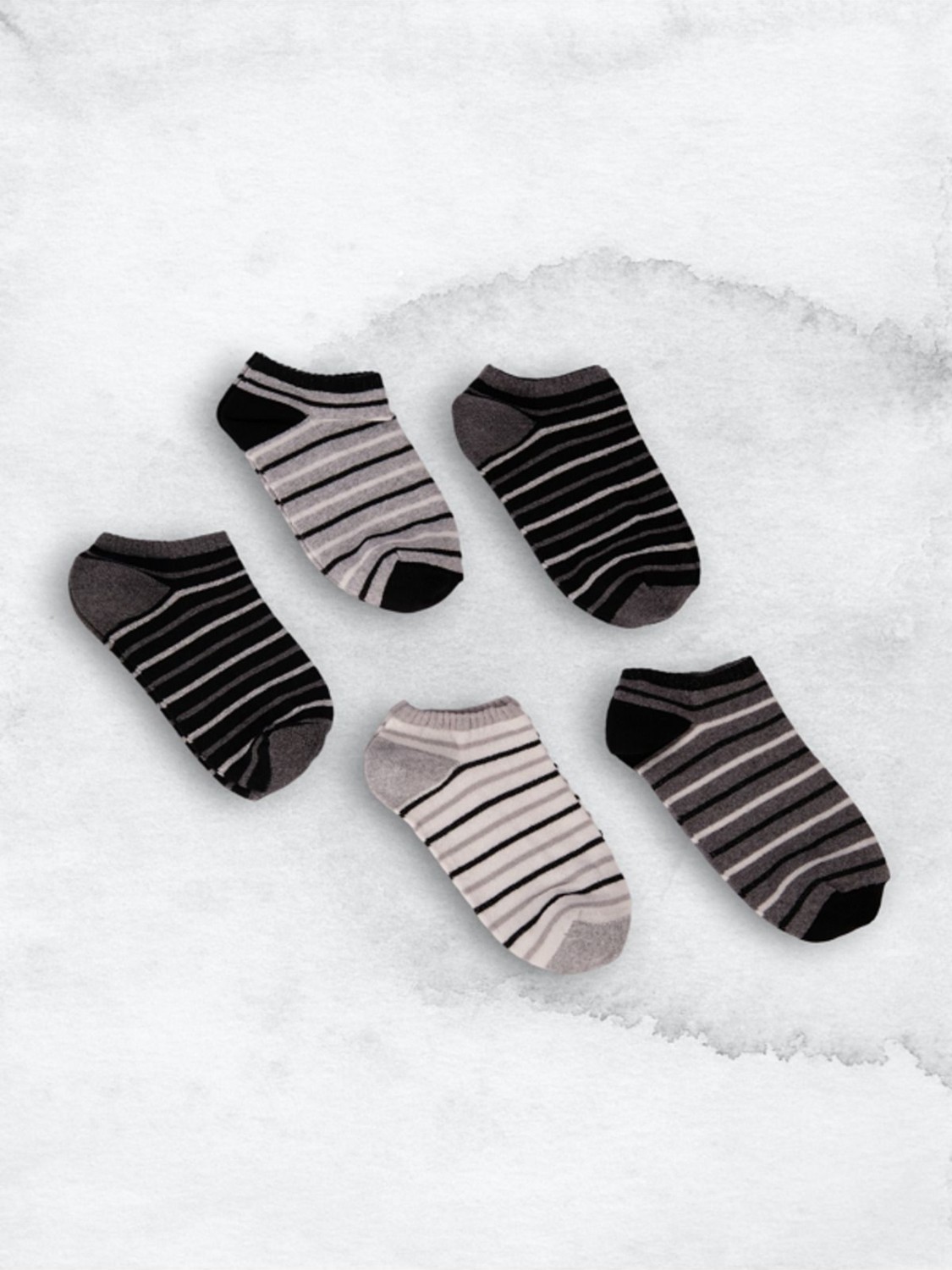 Black Arden Socks Çizgili Desenli Erkek Çocuk Patik Seti 5'li Okul Günlük Mevsimlik görsel 2