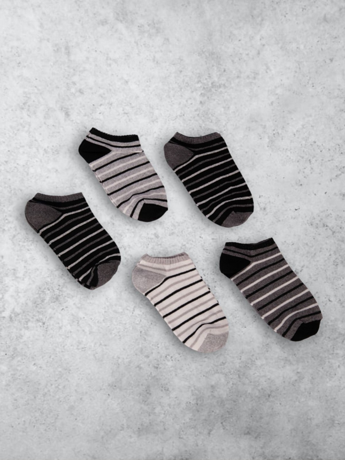 Black Arden Socks Çizgili Desenli Erkek Çocuk Patik Seti 5'li Okul Günlük Mevsimlik görsel 4