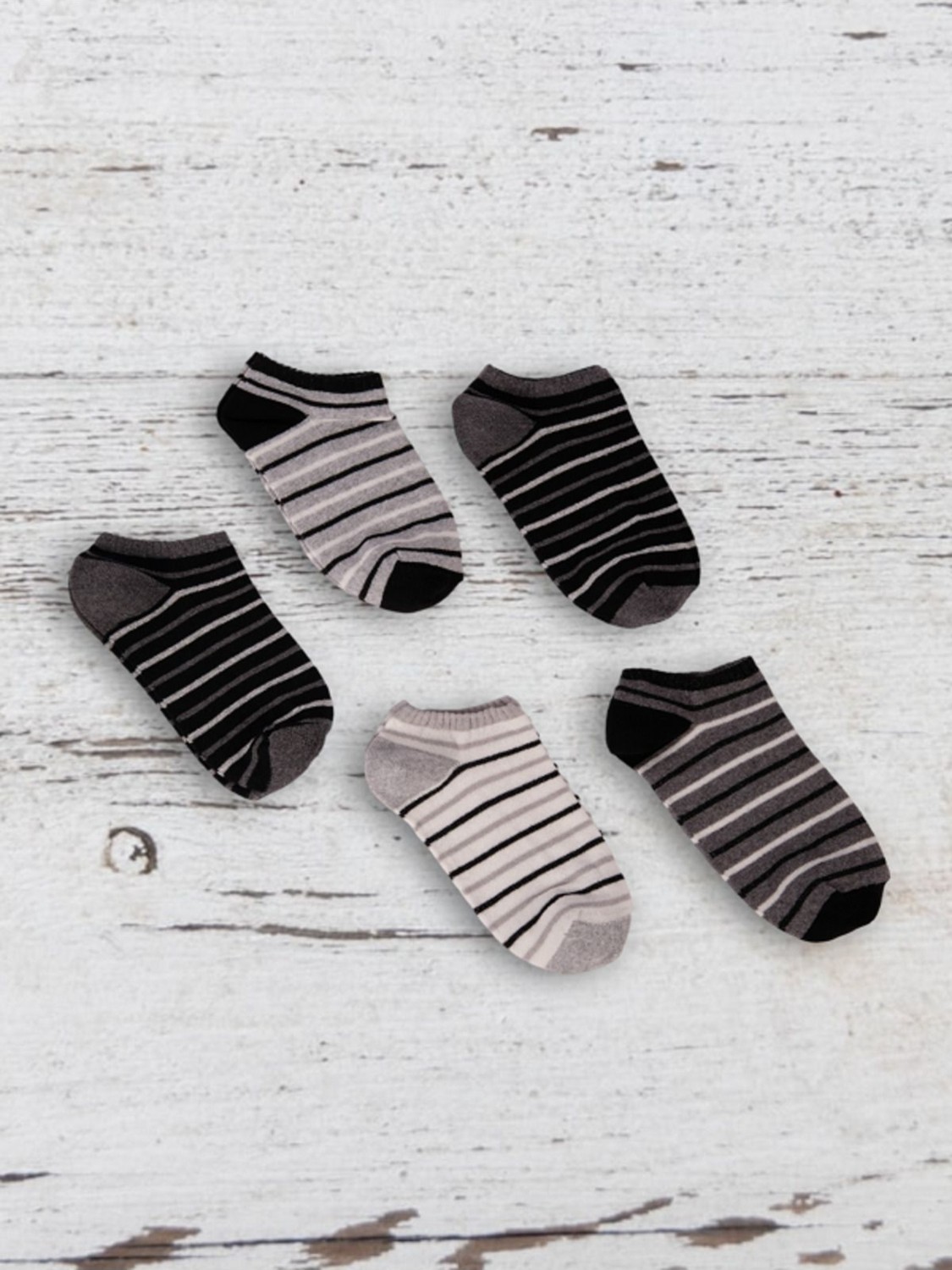 Black Arden Socks Çizgili Desenli Erkek Çocuk Patik Seti 5'li Okul Günlük Mevsimlik görsel 5