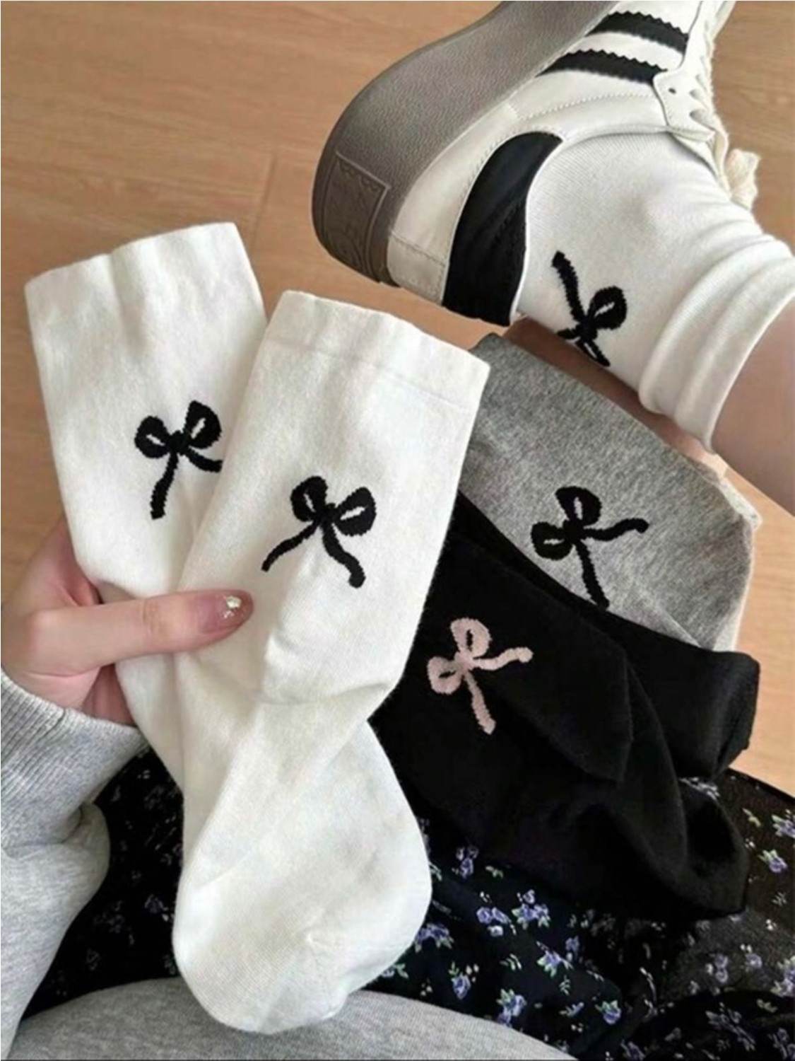 Black Arden Socks Günlük Kullanım Için Pamuklu Çoraplar 4‘lü görsel 2