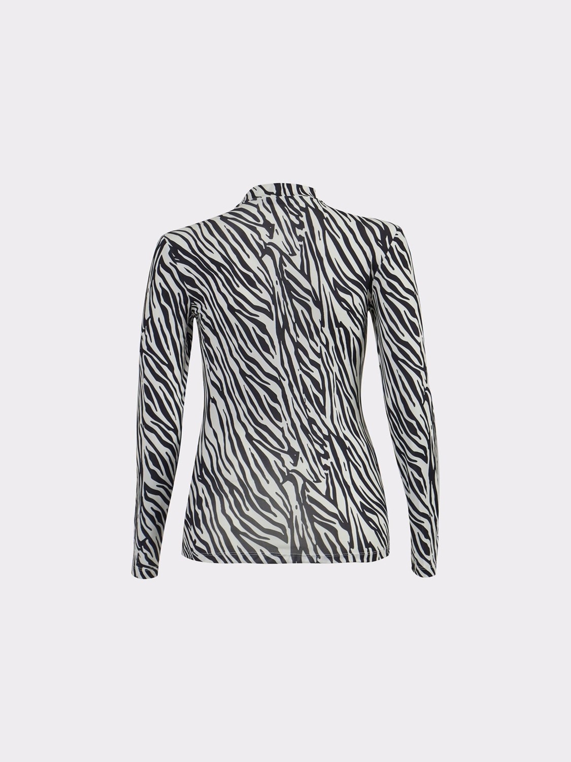 Juste Zebra Desen Boğazlı Siyah Body görsel 5