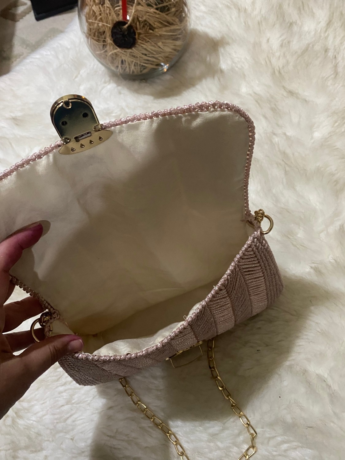 Kadın Kanvas Model Pembe Renk El Işleme,el ve Kol,omuz Çantası görsel 3