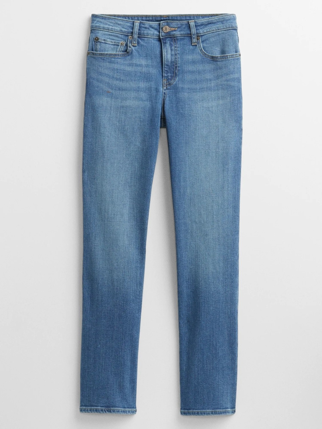 Gap Kadın Mavi Mid Rise Classic Straight Jean Pantolon