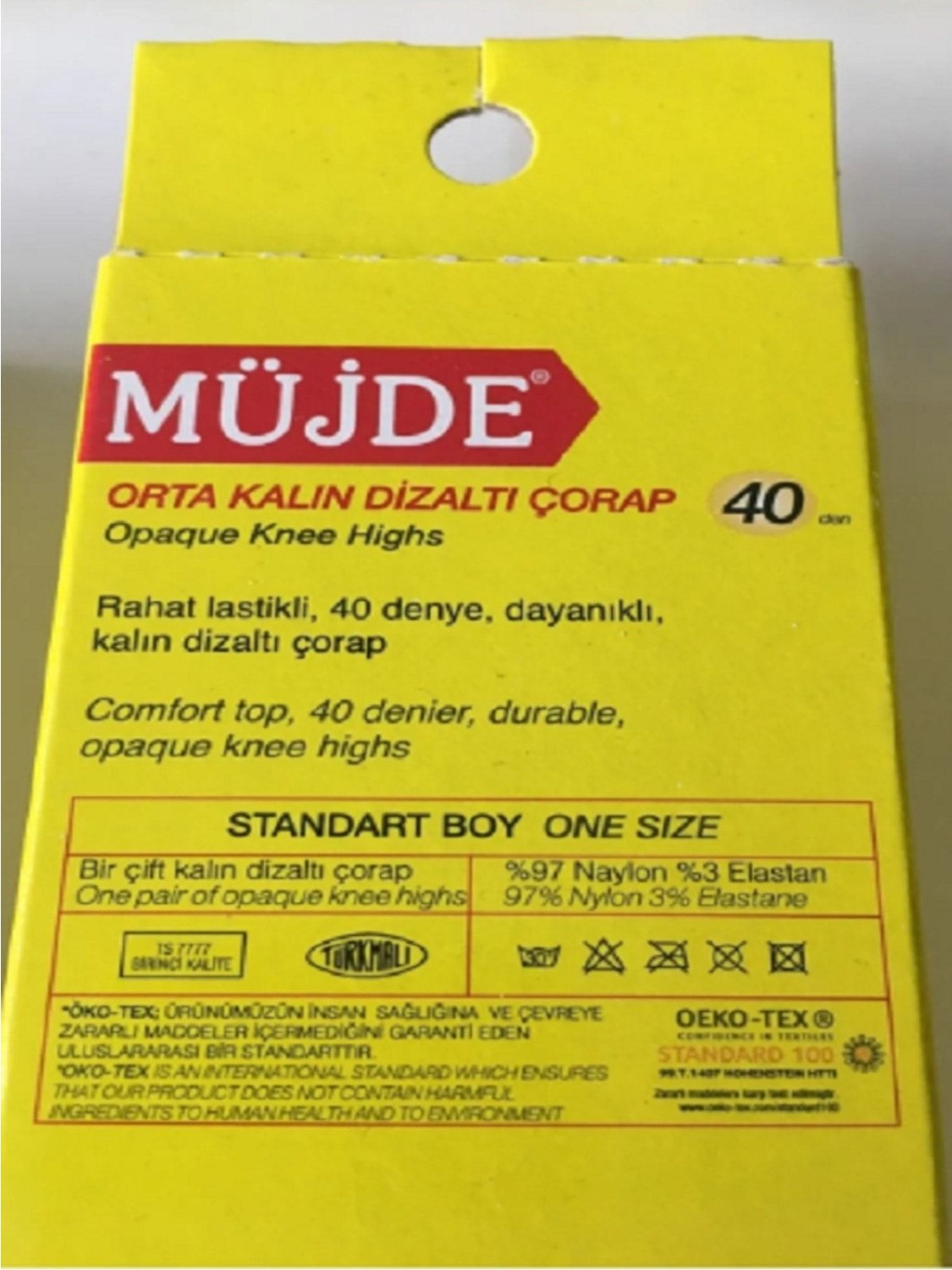 Müjde Fit 40 Den Orta Kalın Diz Altı Çorap 500 Siyah 10’lu görsel 2