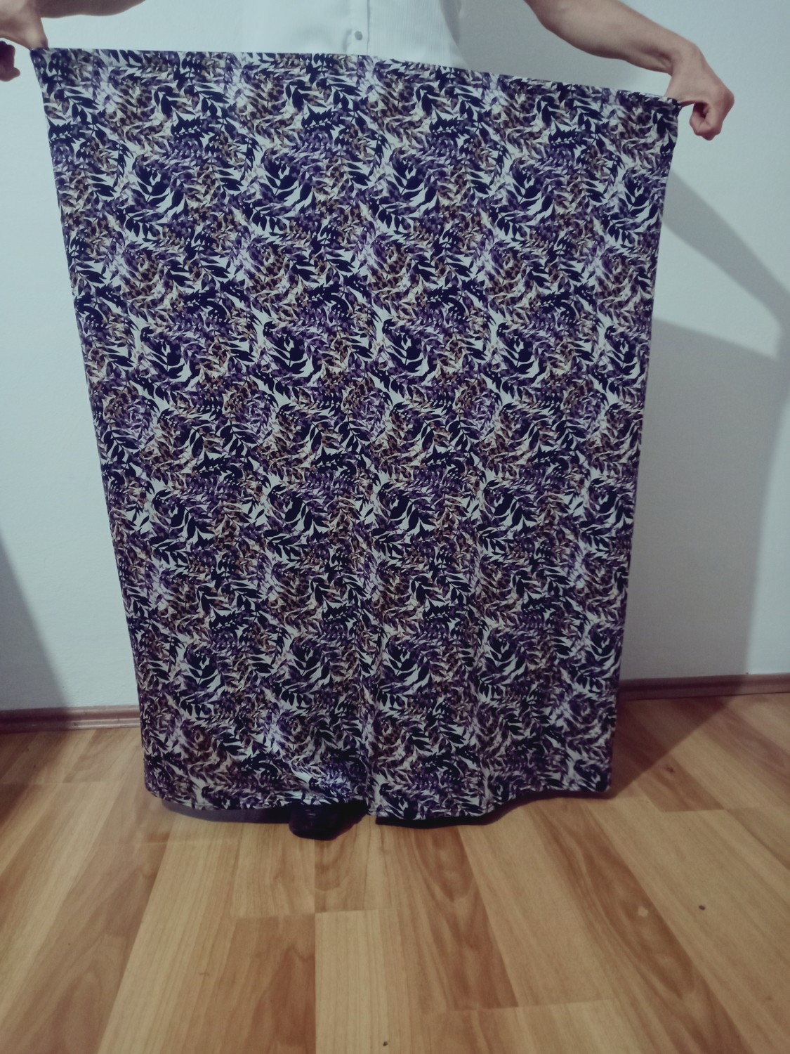 Hoaryage Beli Lastikli Desenli Viskon Kumaş Maxi Boy Anne Etek %100 Pamuk 38BEDEN 100KG görsel 2