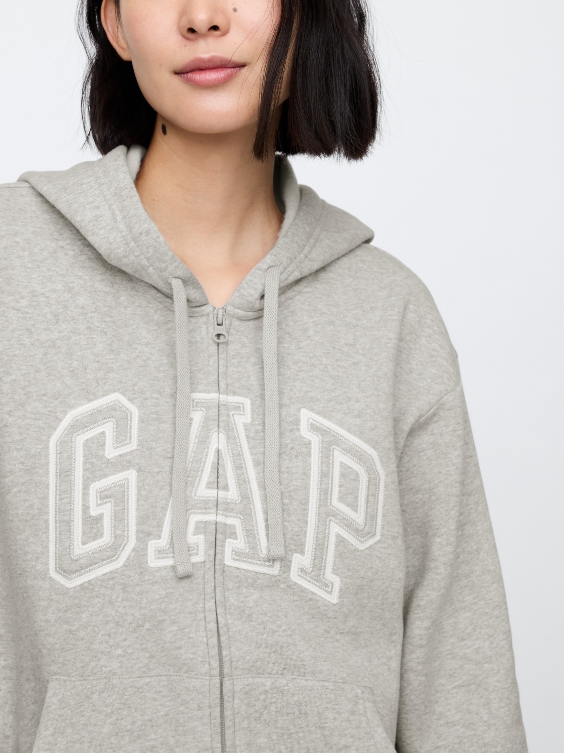 Gap Kadın Bordo Gap Logo Fleece Fermuarlı Sweatshirt görsel 8