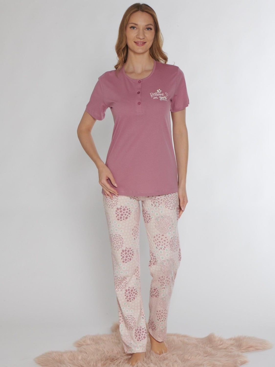 Dowry Kısa Kol Yazlık Pijama Takımı Viskon Dowry 08-131 görsel 3
