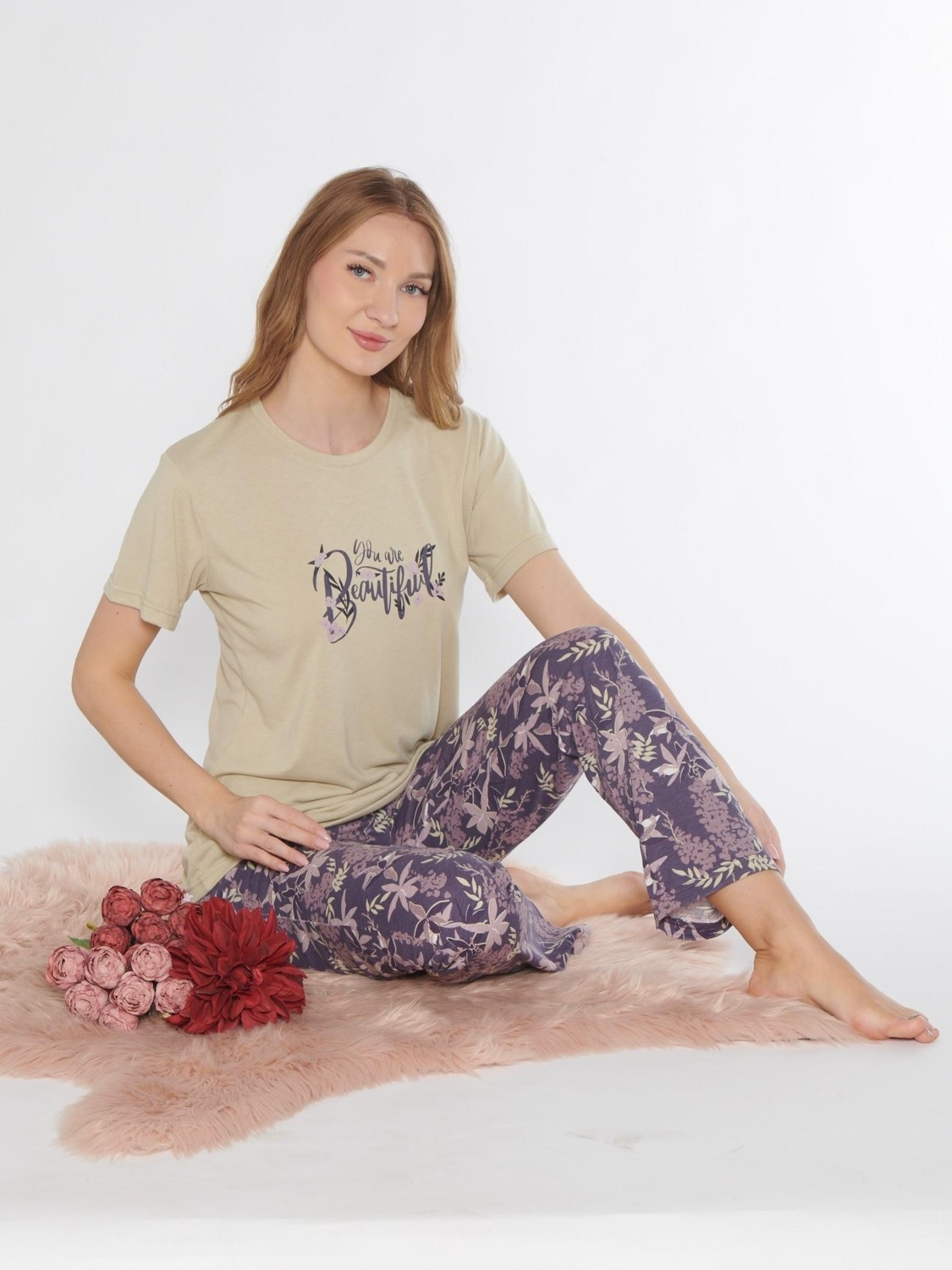 Dowry Kısa Kol Viskon Pijama Takımı Yazlık Viskon Dowry 08-129