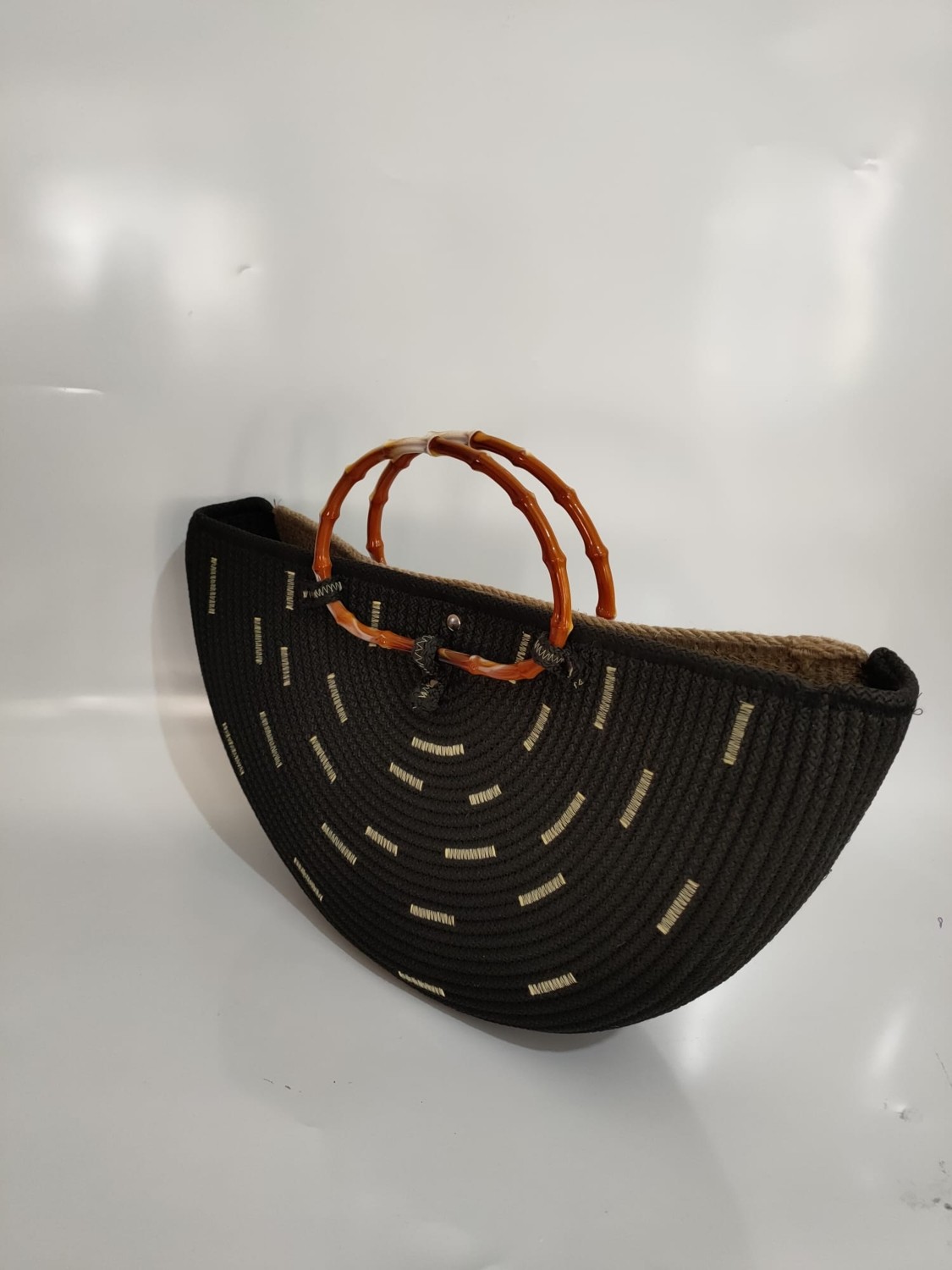 Ezo Beach, Kadın Siyah El Çantası, Hasır Handmade Çanta, El Yapımı Günlük , Hediyelik Plaj Çantası görsel 2