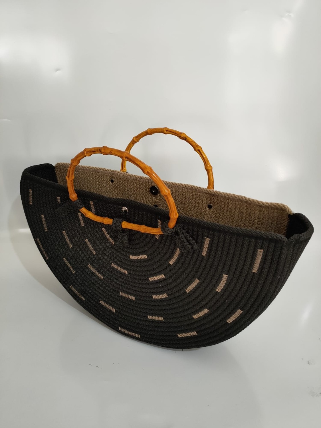 Ezo Beach, Kadın Siyah El Çantası, Hasır Handmade Çanta, El Yapımı Günlük , Hediyelik Plaj Çantası görsel 3