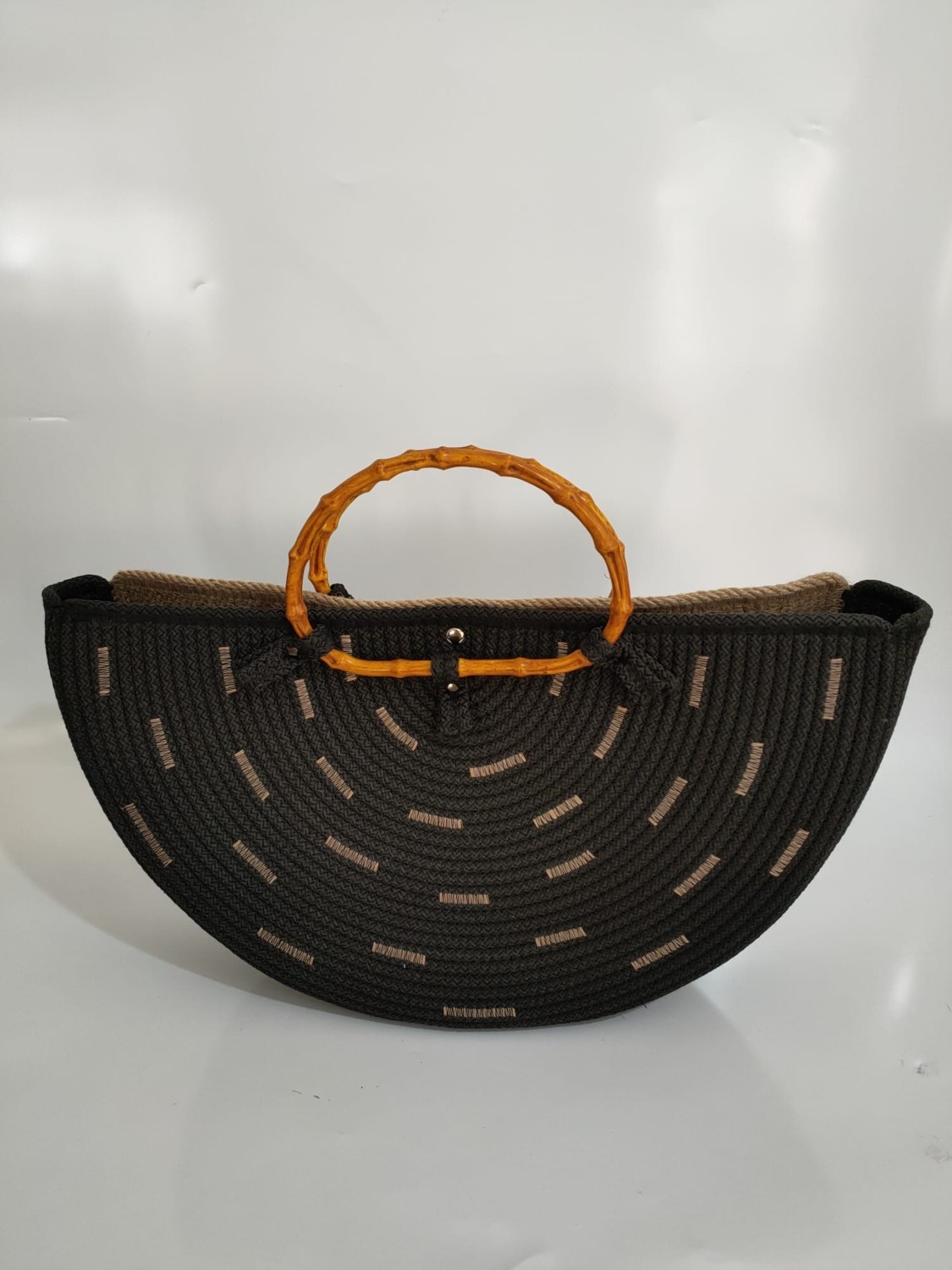 Ezo Beach, Kadın Siyah El Çantası, Hasır Handmade Çanta, El Yapımı Günlük , Hediyelik Plaj Çantası görsel 5