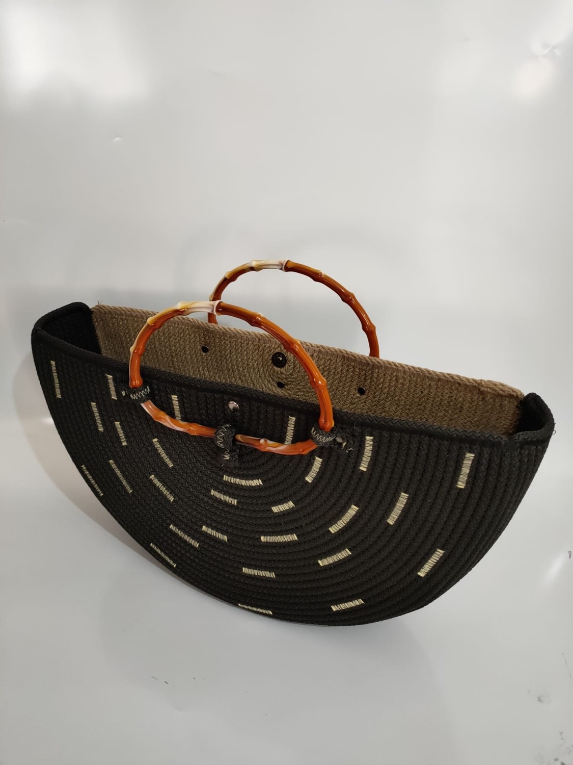 Ezo Beach, Kadın Siyah El Çantası, Hasır Handmade Çanta, El Yapımı Günlük , Hediyelik Plaj Çantası görsel 7