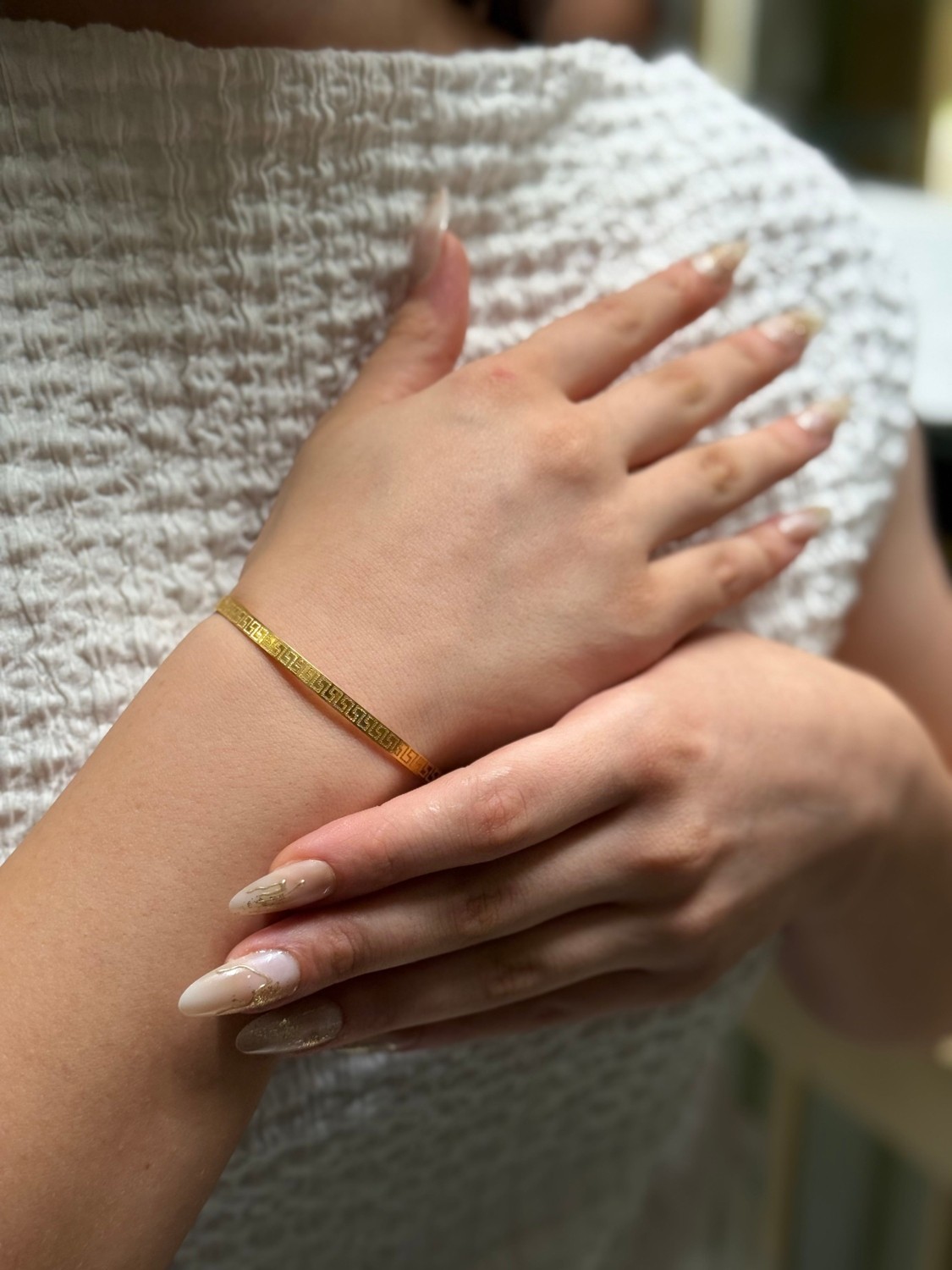 15 gr (Gram) Rosa Çivi Desenli Kibrit Çop Bileziği 22 Ayar Yatırımlık Altın