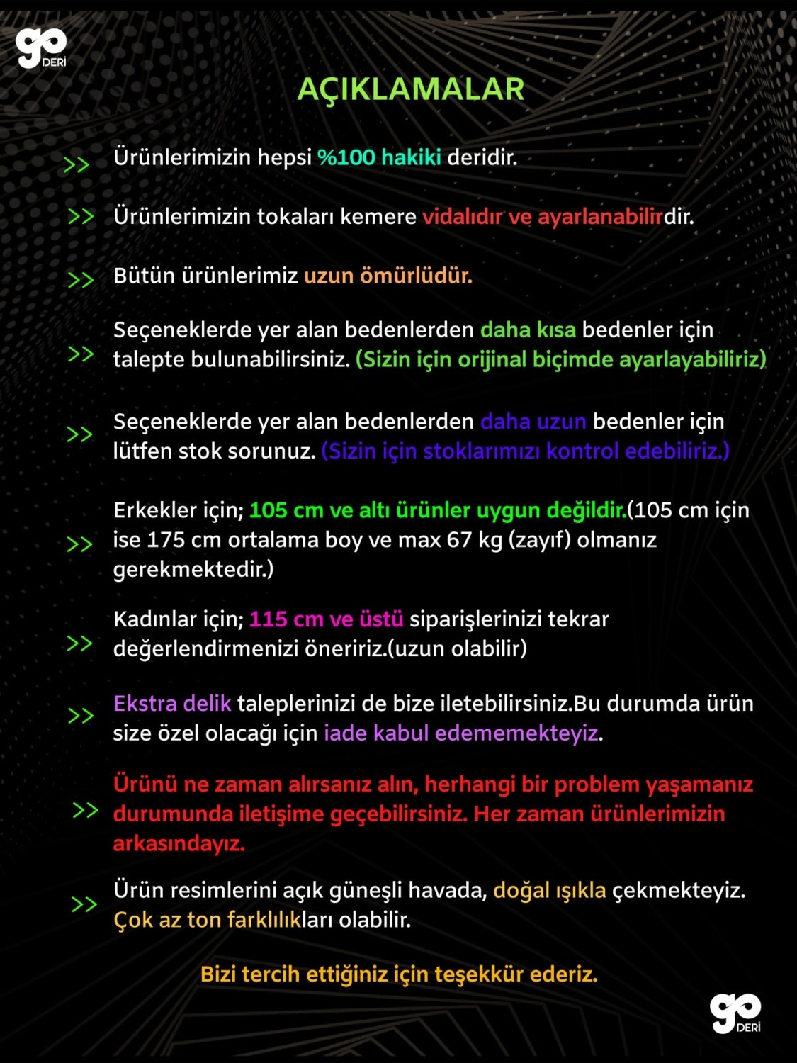 GoDeri %100 Hakiki Deri 3'lü Geniş Dilli Set Siyah, Lacivert, Tosado 4.5 cm Kot, Spor Kemer, Eski-Siyahtoka görsel 8