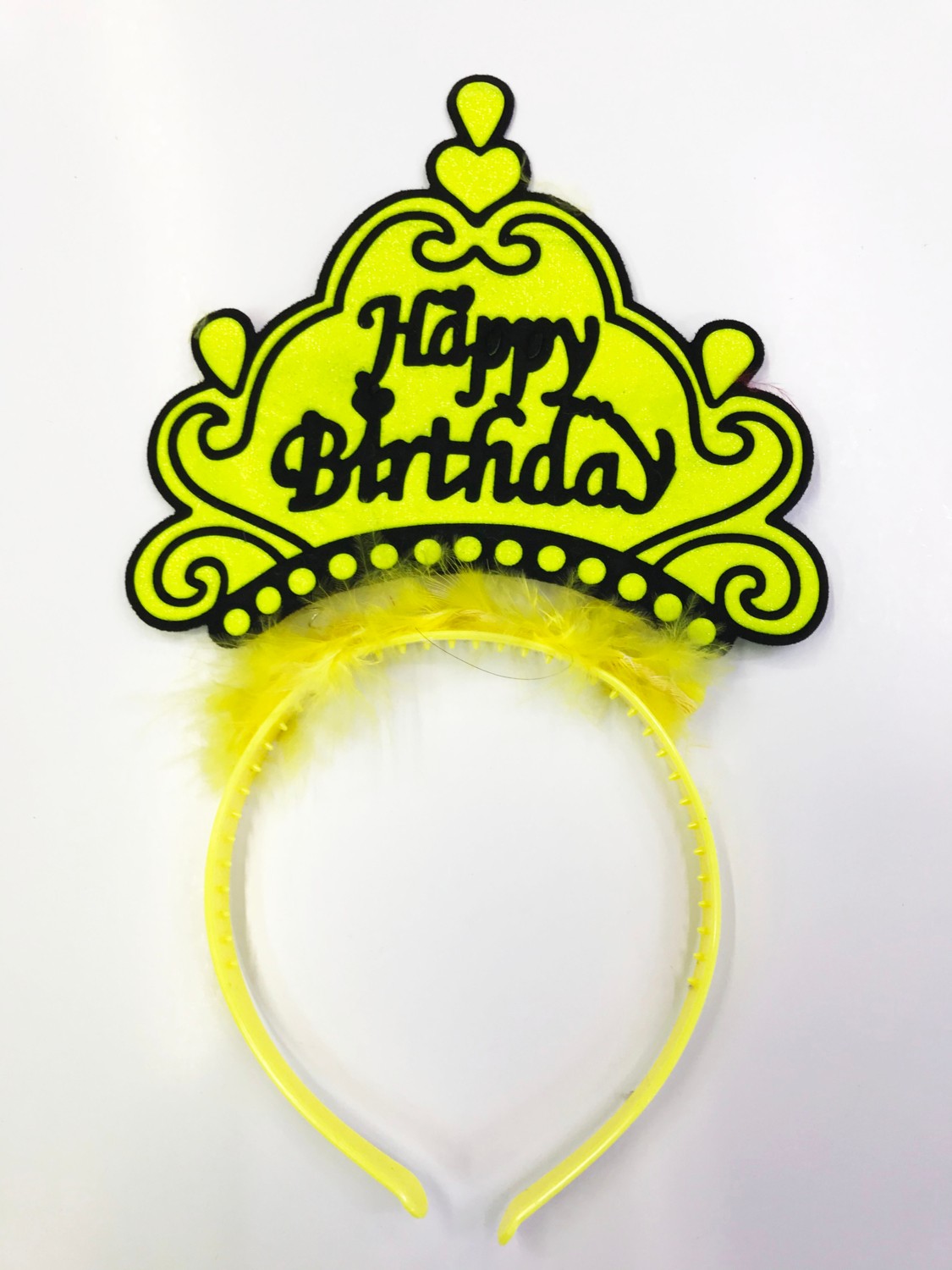 Happy Birthday Yazılı Neon Renk Taç 12 Adet görsel 3