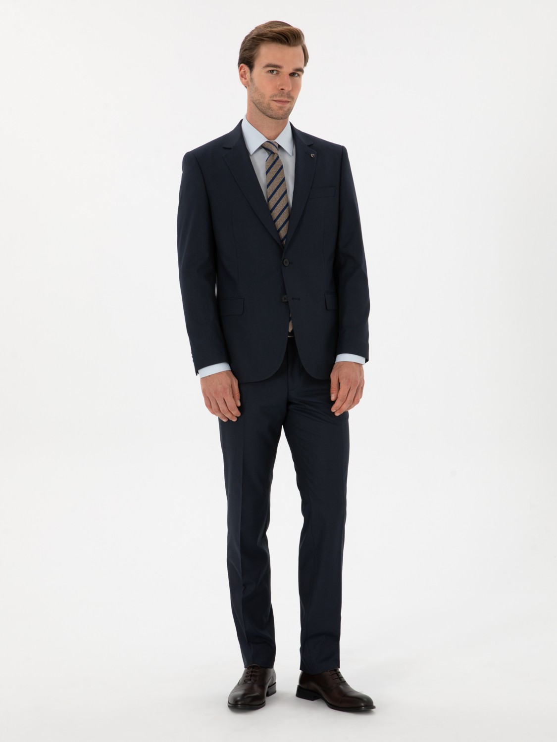 Cacharel Erkek Lacivert Slim Fit Mikro Desenli Takım Elbise 50319478-VR033