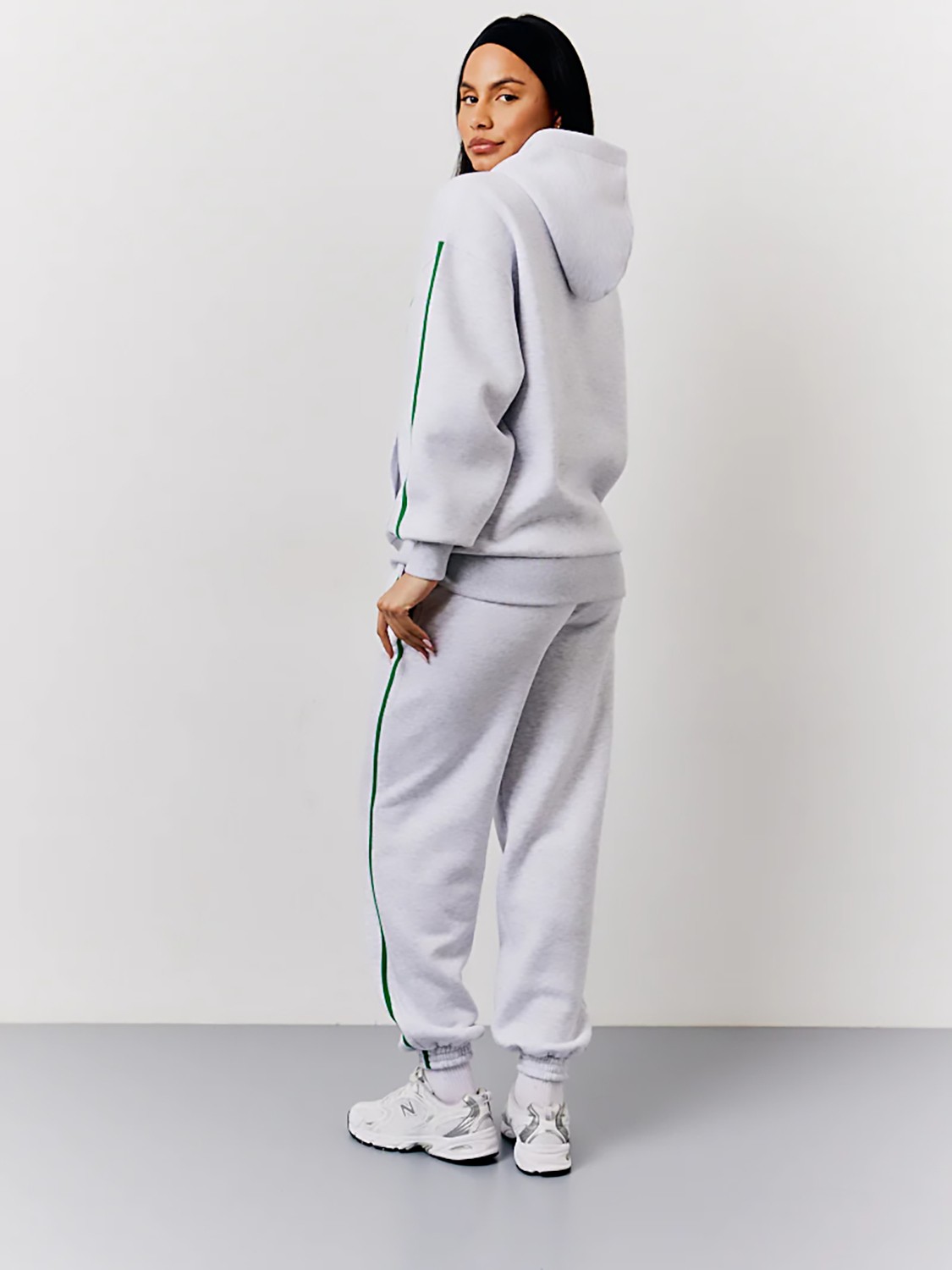 DobaKids Kanguru Cep 3 Ip Şardonlu Oversize Kapüşonlu Kadın Hoodie 001-0002109 görsel 3