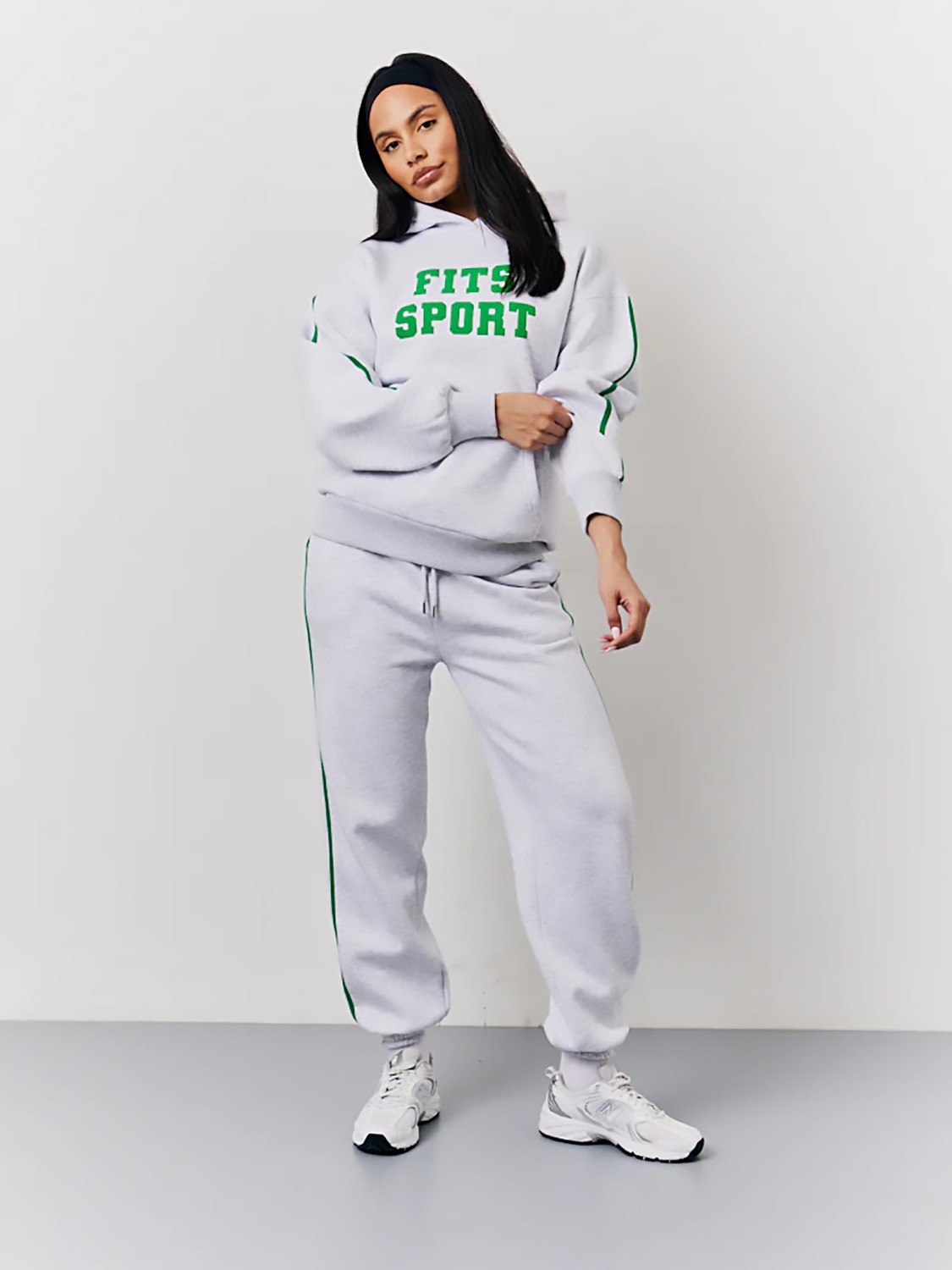 DobaKids Kanguru Cep 3 Ip Şardonlu Oversize Kapüşonlu Kadın Hoodie 001-0002109 görsel 4