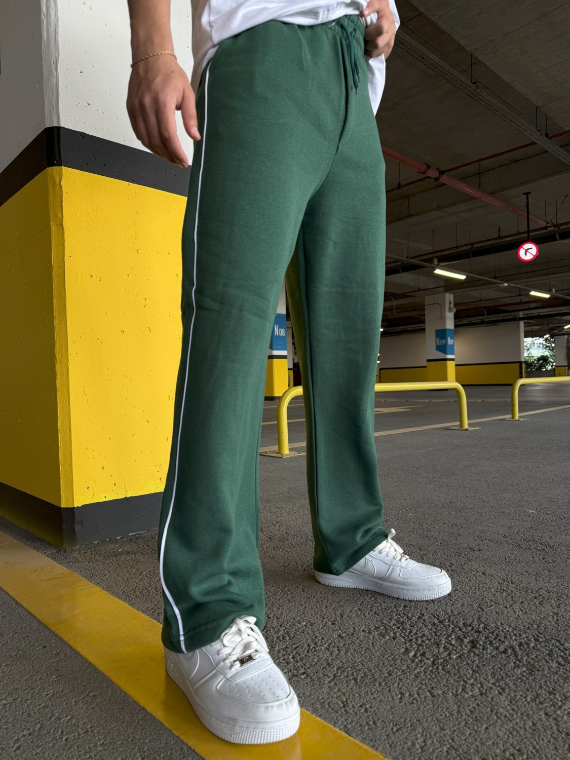 Dark Moda Erkek Şeritli Baskılı Oversize Baggy Eşofman