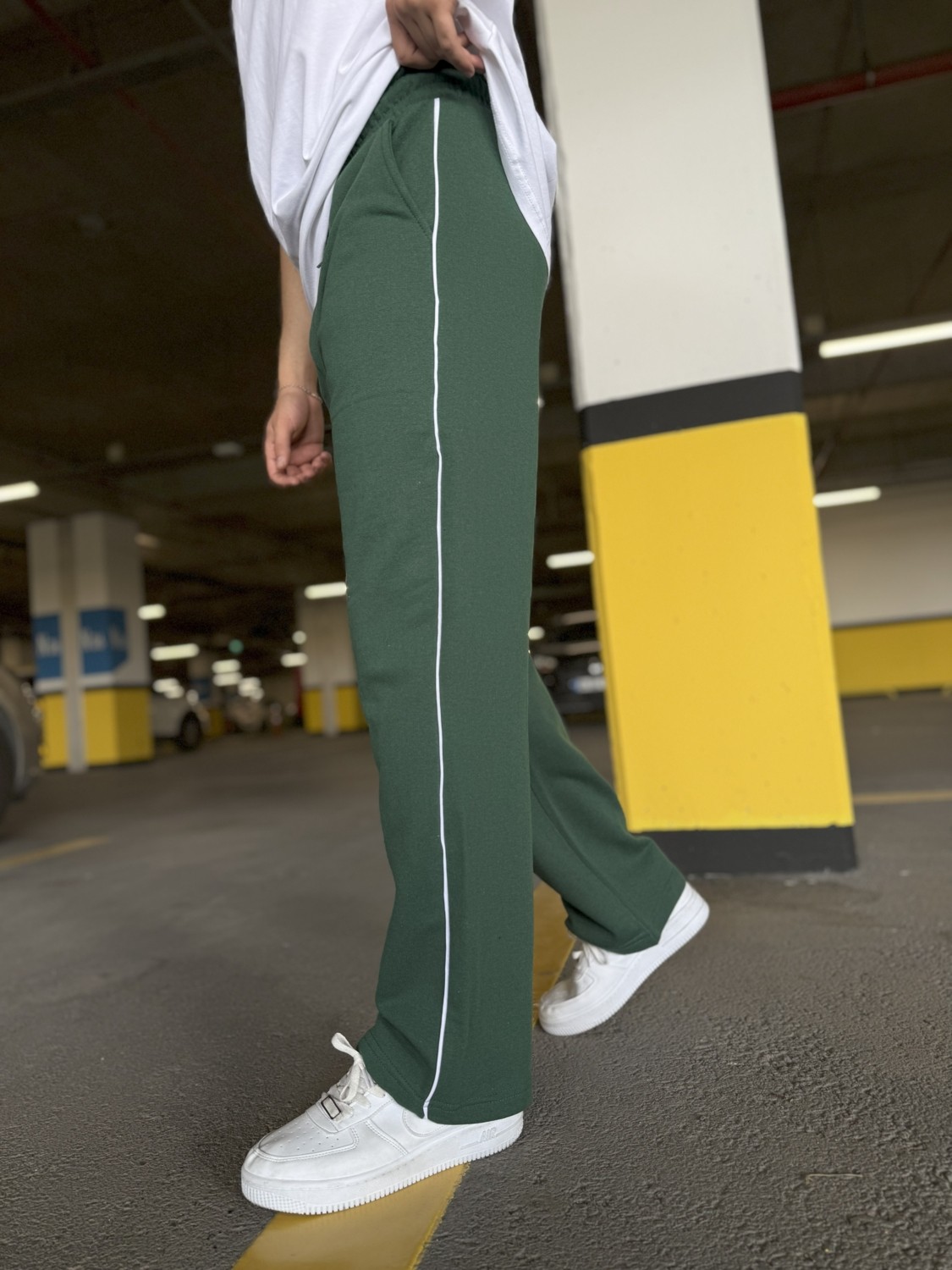 Dark Moda Erkek Şeritli Baskılı Oversize Baggy Eşofman görsel 3