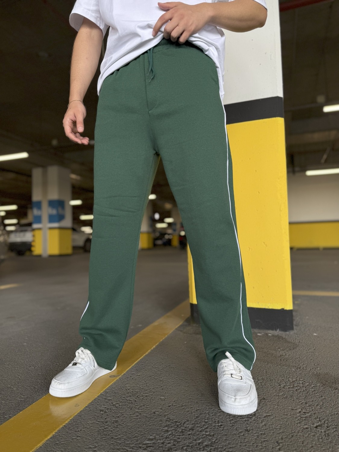 Dark Moda Erkek Şeritli Baskılı Oversize Baggy Eşofman görsel 4