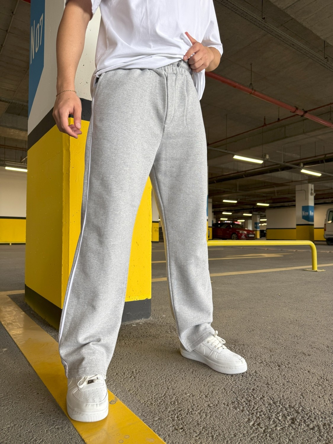Dark Moda Erkek Şeritli Baskılı Oversize Baggy Eşofman görsel 6