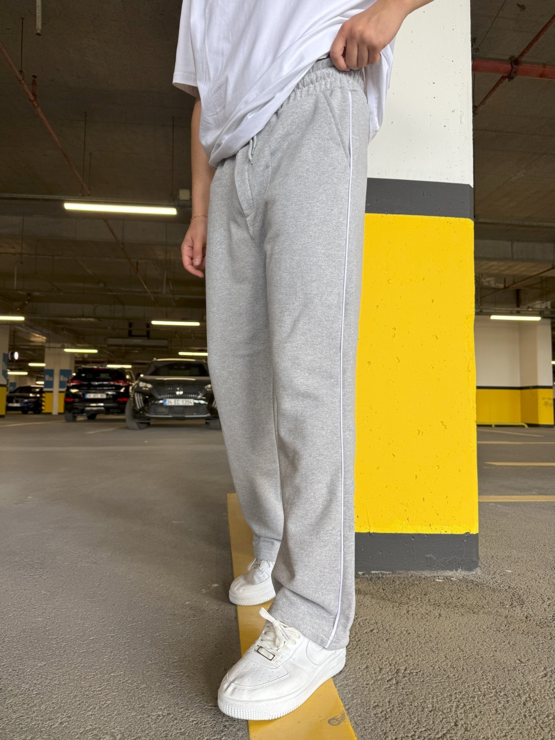 Dark Moda Erkek Şeritli Baskılı Oversize Baggy Eşofman görsel 8