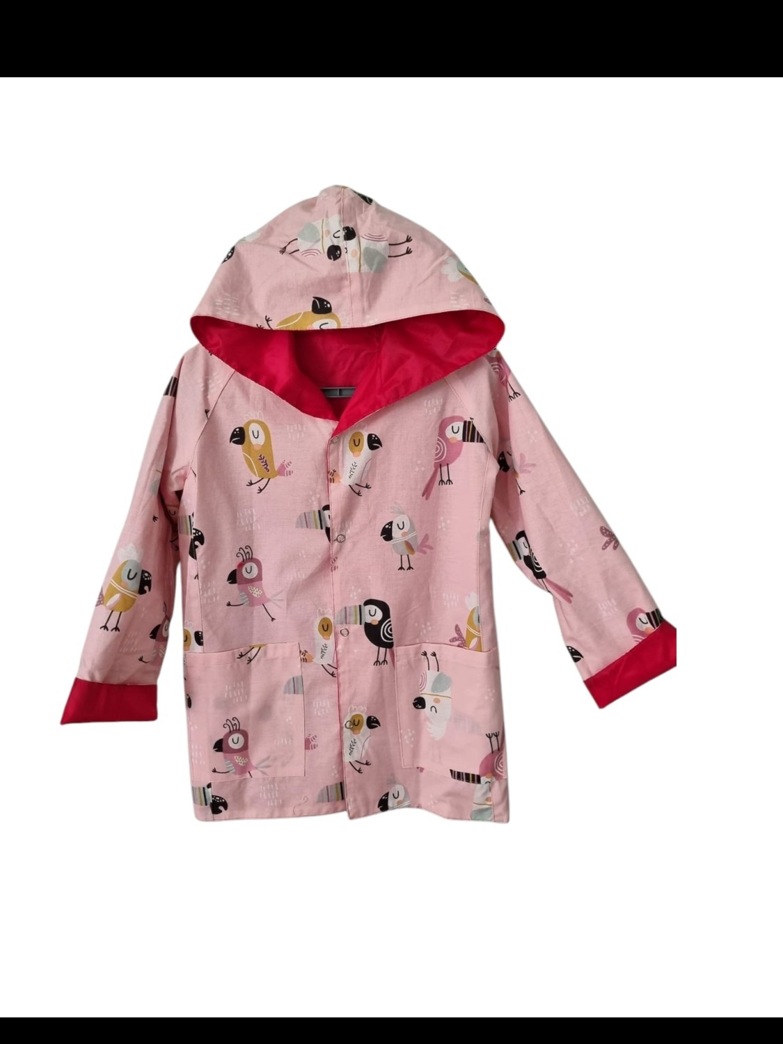 Pembe Içi Kuşlu Yağmurluk görsel 2