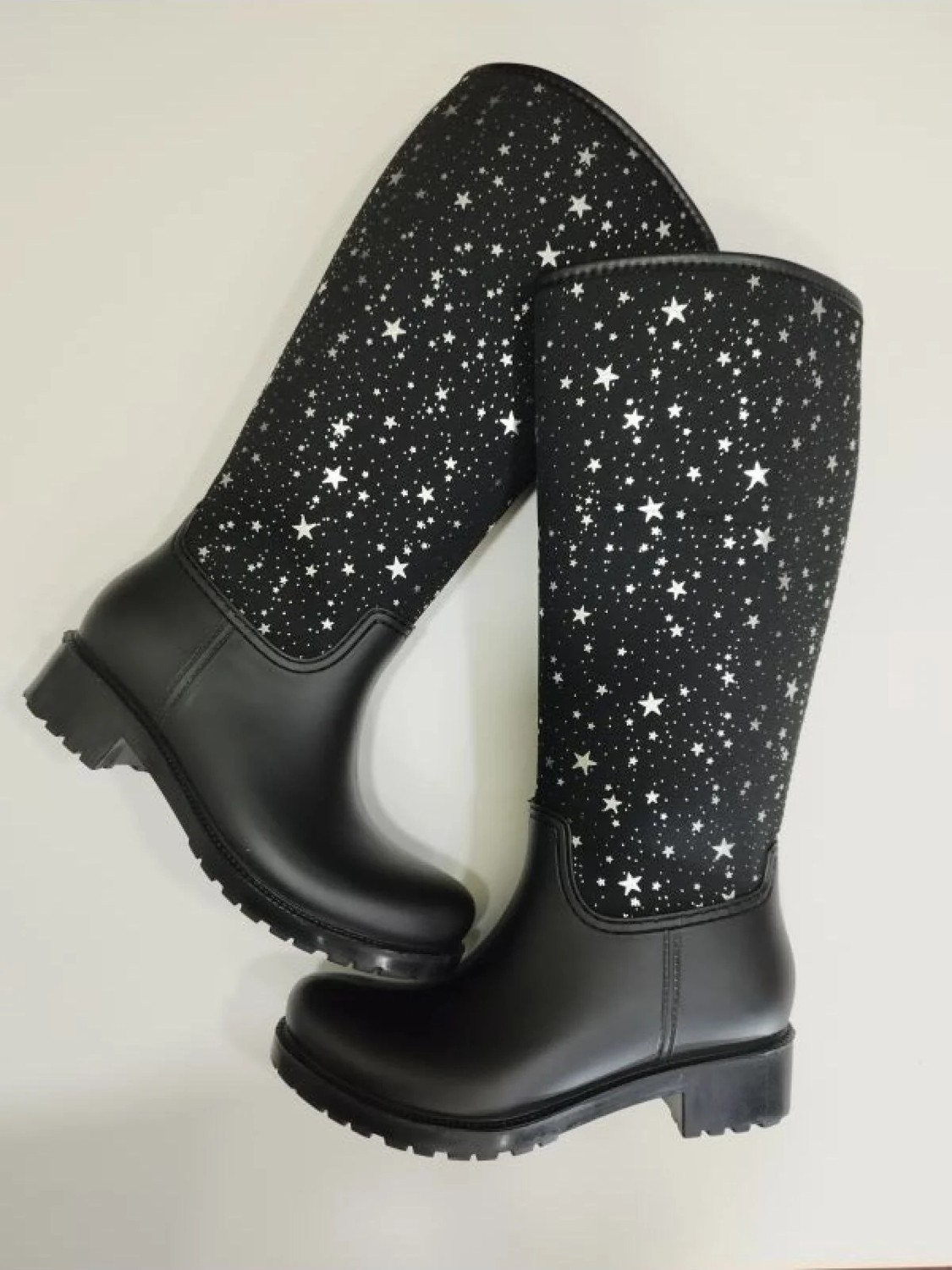Sea & Blue Shoes Yıldız Desenli Seçmez Su Geçirmez Rahat Giyilen Yağmur Çizmesi görsel 4