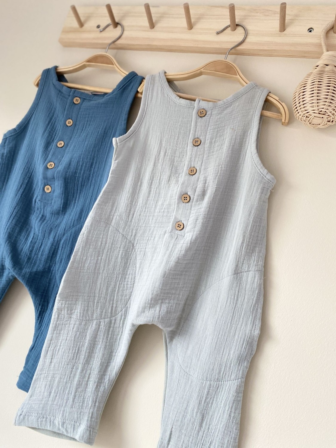 Key Kids Açık Mavi Müslin Tulum Salopet Yazlık Askılı %100 Pamuk
