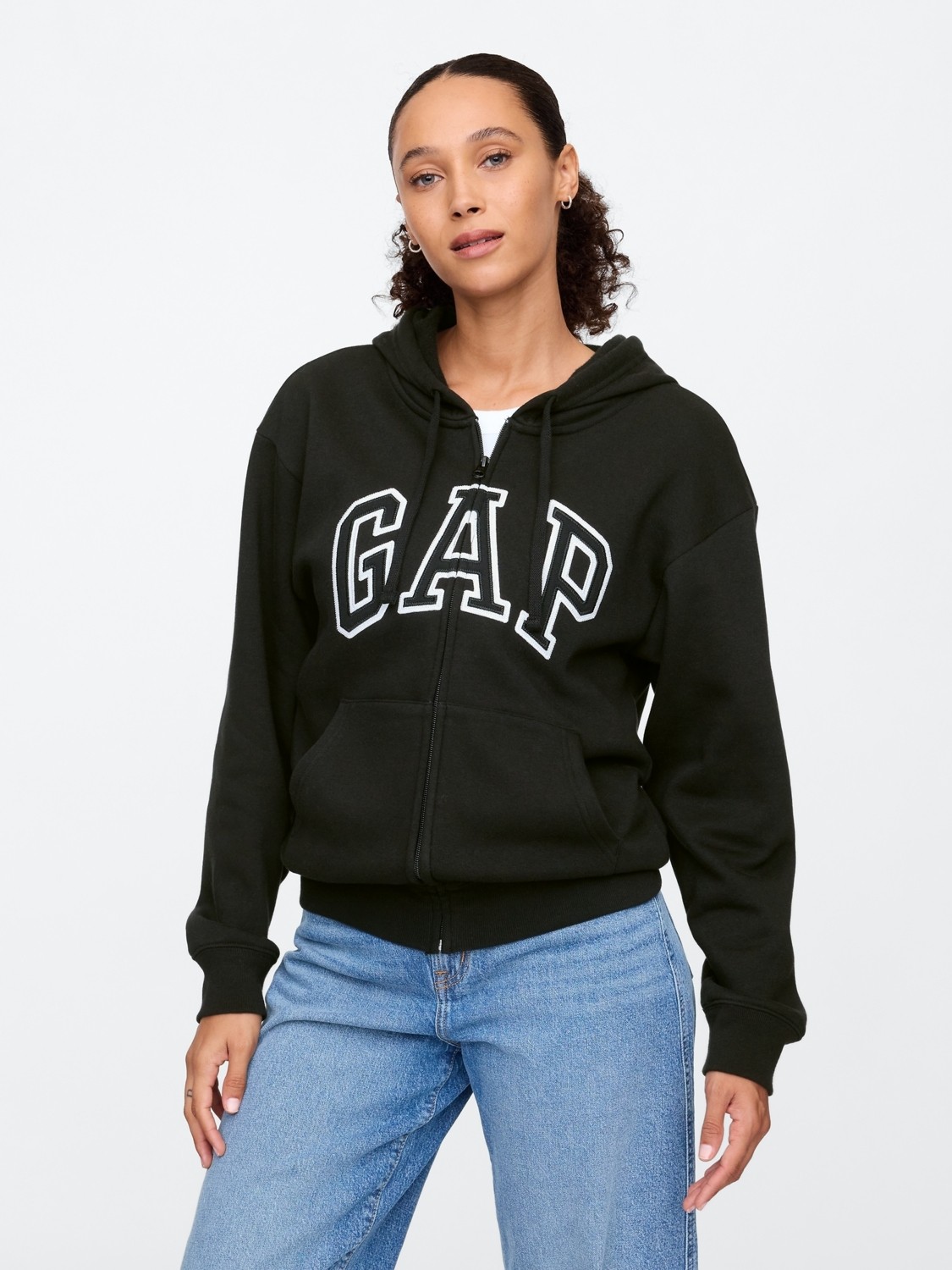 Gap Kadın Bordo Gap Logo Fleece Fermuarlı Sweatshirt