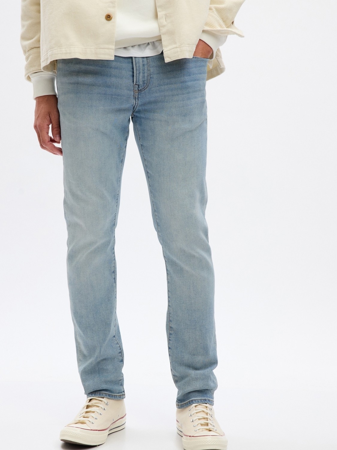 Gap Erkek Açık Mavi Gapflex Soft Wear Slim Jean Pantolon görsel 3