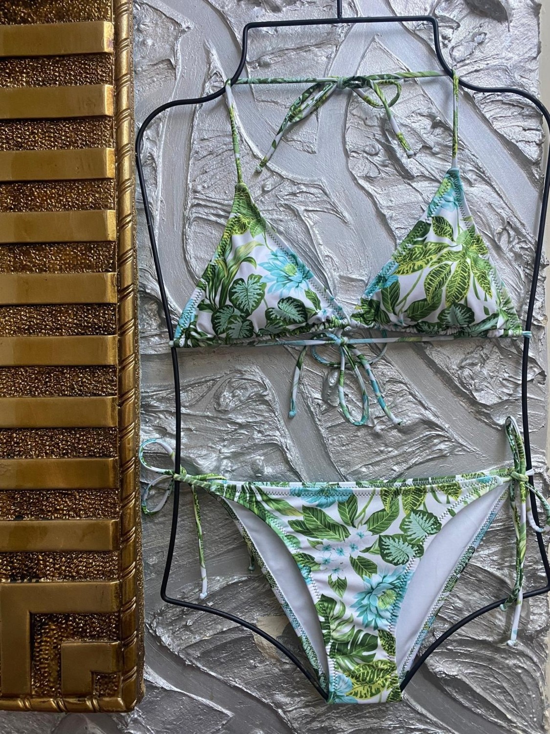 Xorvio Kadın Üçgen Bikini Takım Likralı Esnek Yandan Boyundan Bağlamalı Şık Ipli