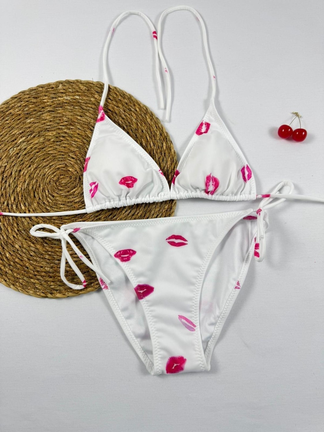Xorvio Kadın Üçgen Bikini Takım Likralı Esnek Yandan Boyundan Bağlamalı Şık Ipli