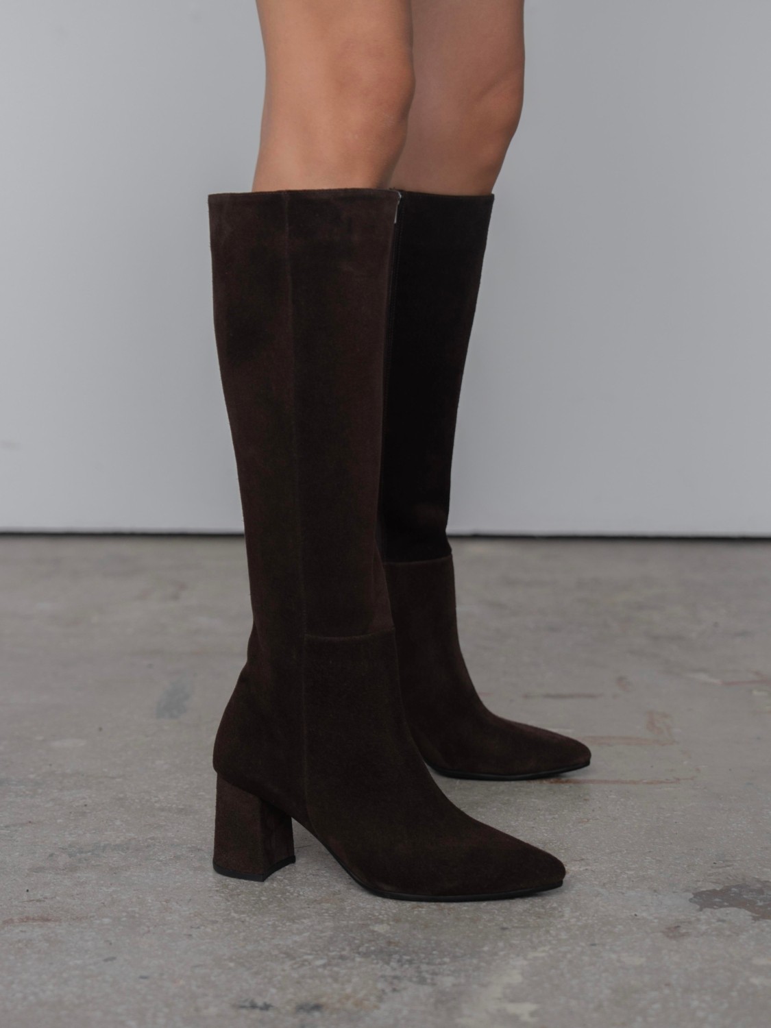 Ece'nin Butiği Boden Kahve Süet Hakiki Deri Kadın Çizme görsel 4