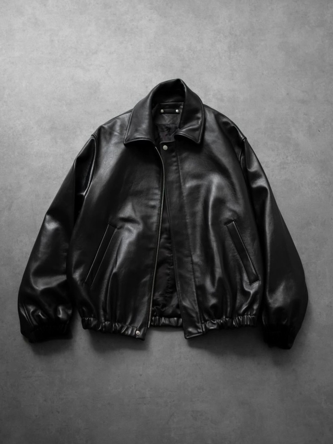 Baselco Vintage Bomber Oversize Deri Ceket görsel 2