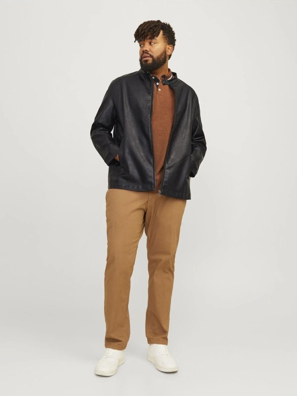 Jack & Jones Jack Jones Dylan Clean Pu Büyük Beden Erkek Ceket 12264095 görsel 4