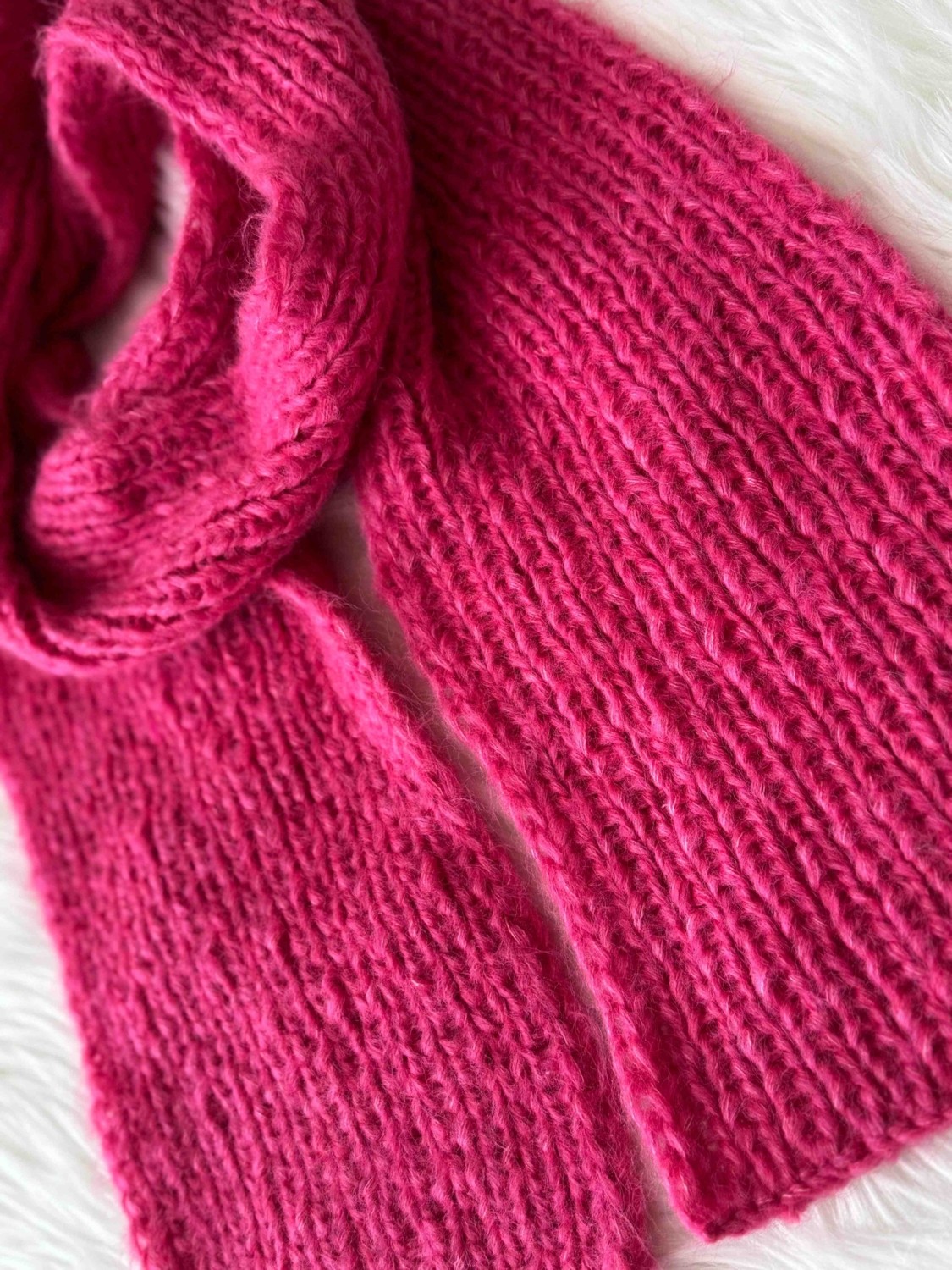 A&D Handmade El Örgüsü Moher Yün Ip Kadın Atkı görsel 3