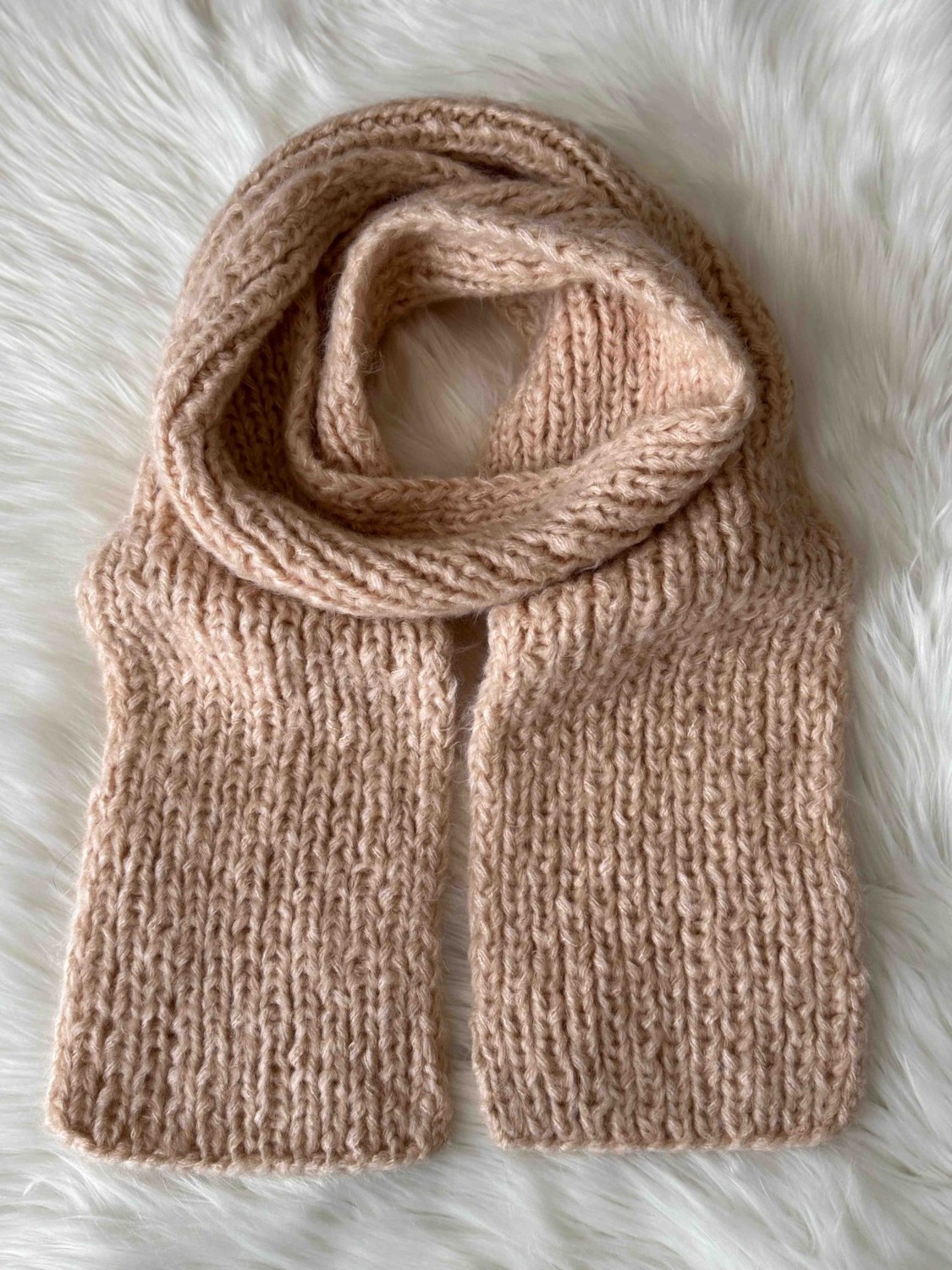 A&D Handmade El Örgüsü Moher Yün Ip Kadın Atkı görsel 2