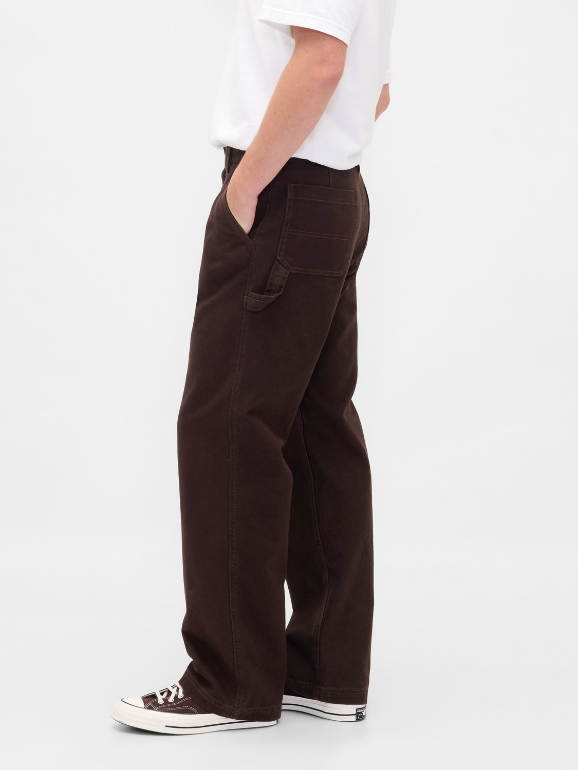 Gap Erkek Siyah Canvas '90S Loose Pantolon görsel 6