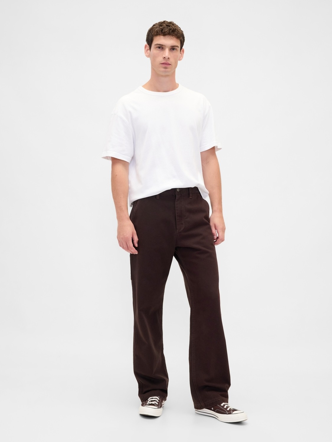 Gap Erkek Siyah Canvas '90S Loose Pantolon görsel 7