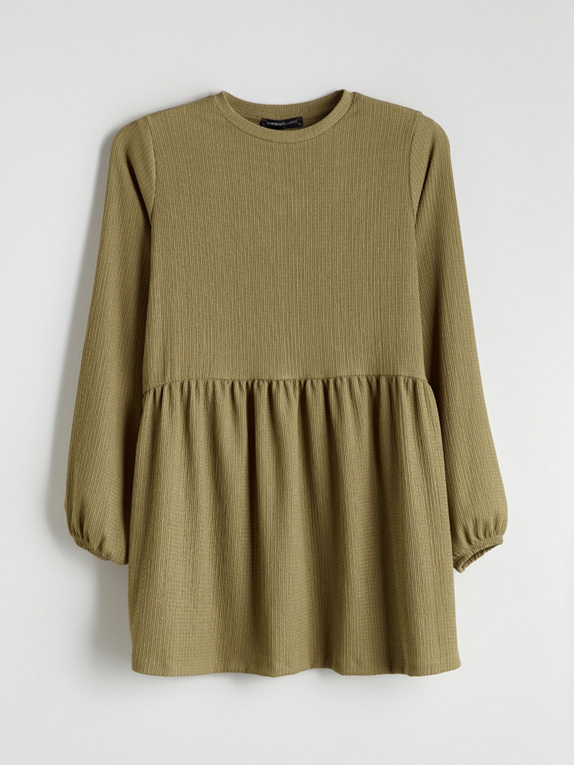 LC Waikiki Basic Haki Bisiklet Yaka Kadın Tunik görsel 5