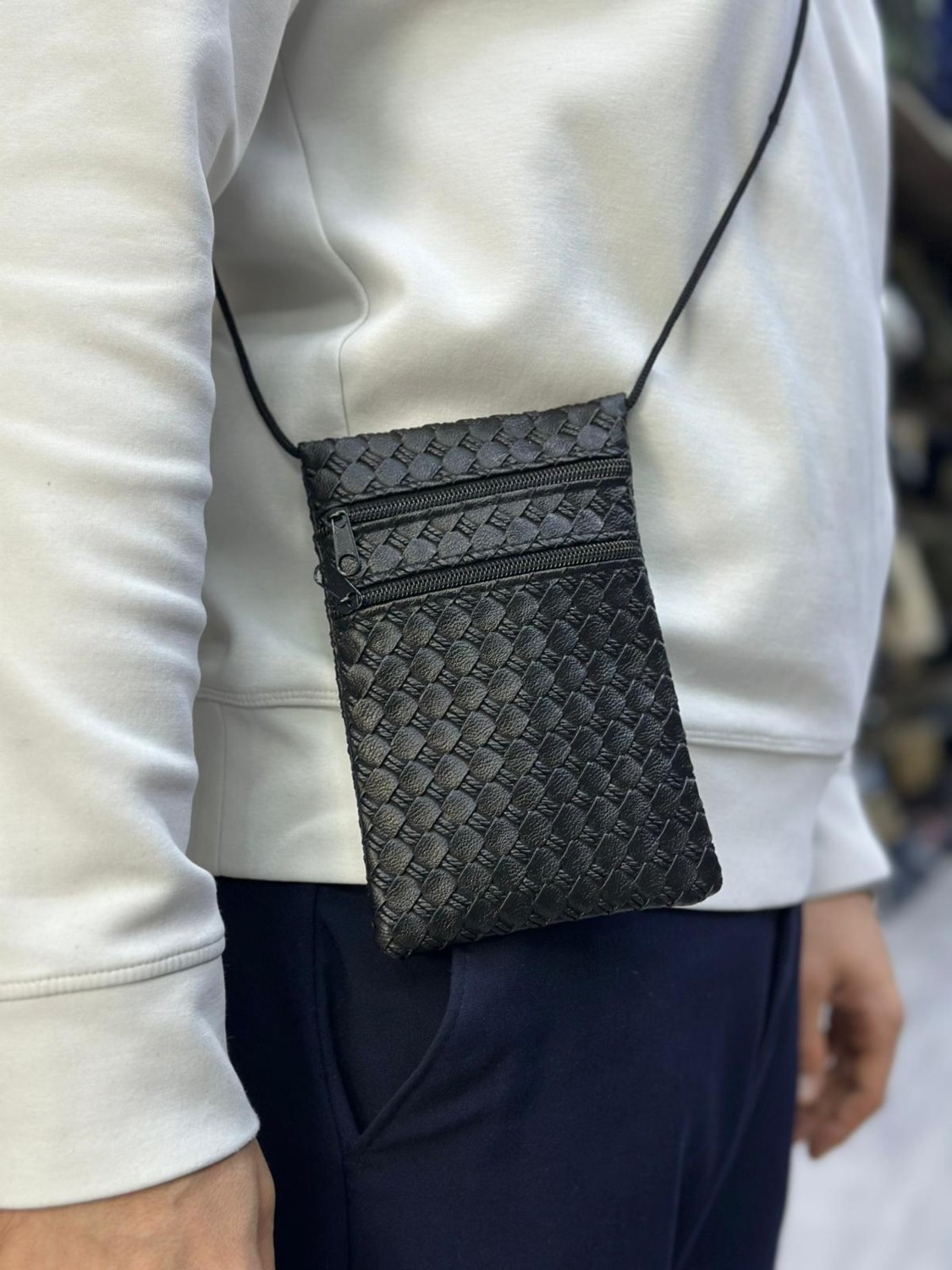 MEKOTEX Komando Pazarı Hac ve Umre Için Boyuna Asmalı Deri Çanta /cüzdan- Çok Cepli, Fermuarlı, Seyahat Pasaport Çantası