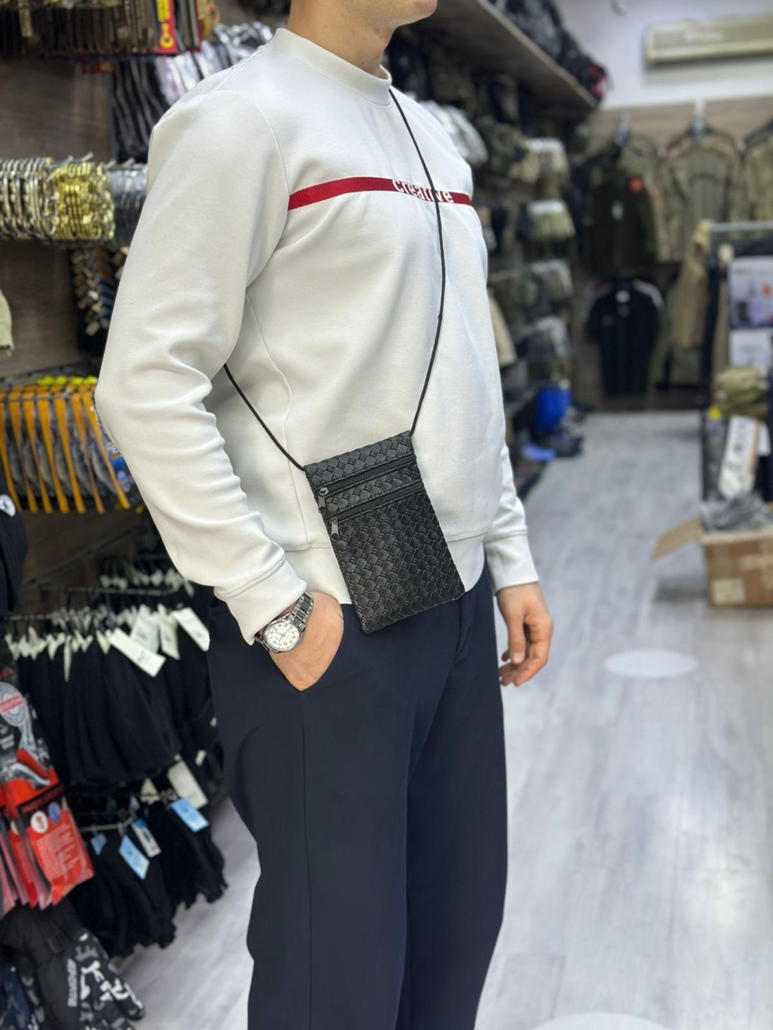 MEKOTEX Komando Pazarı Hac ve Umre Için Boyuna Asmalı Deri Çanta /cüzdan- Çok Cepli, Fermuarlı, Seyahat Pasaport Çantası görsel 2