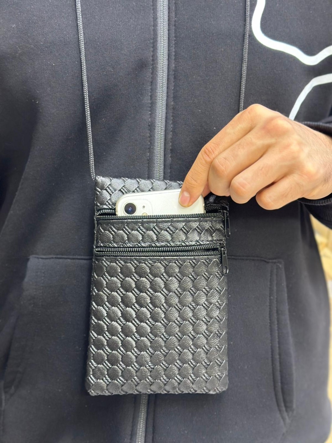 MEKOTEX Komando Pazarı Hac ve Umre Için Boyuna Asmalı Deri Çanta /cüzdan- Çok Cepli, Fermuarlı, Seyahat Pasaport Çantası görsel 4
