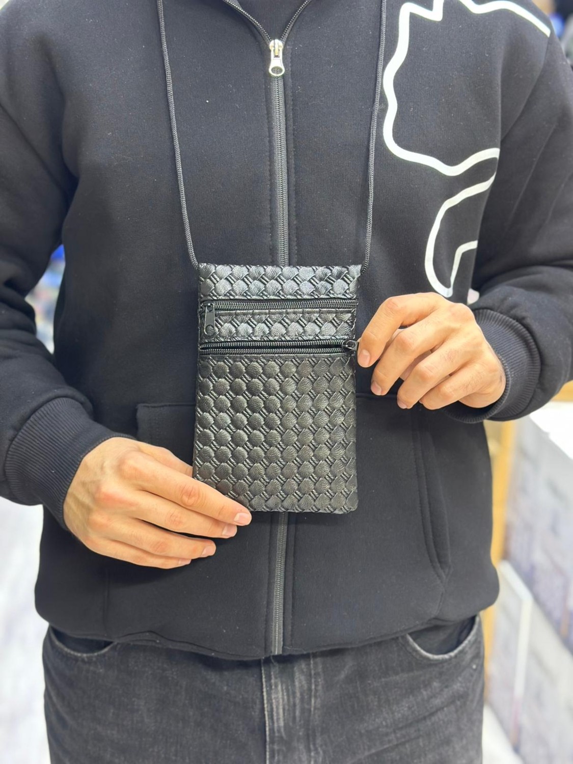 MEKOTEX Komando Pazarı Hac ve Umre Için Boyuna Asmalı Deri Çanta /cüzdan- Çok Cepli, Fermuarlı, Seyahat Pasaport Çantası görsel 5
